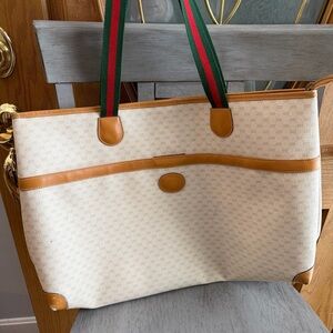 Vintage Gucci Large Cream GG Tote